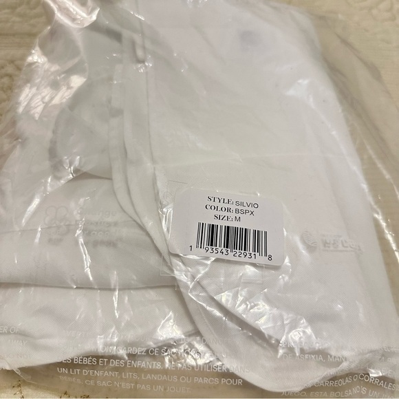 NWT Frank & Eileen Untuckable Stripe Pocket Button-Up Shirt, white, size M - Picture 6 of 11